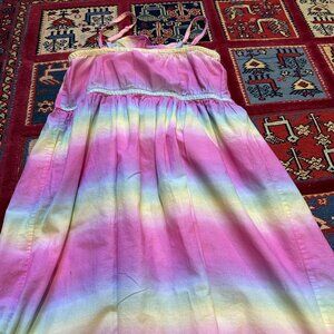 Angeles  Kids Girls Pastel Rainbow Sleeveless Dress Size 11-12yrs-Great Shape!